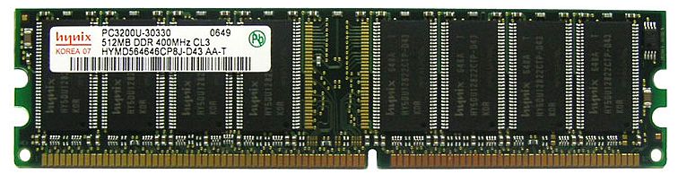 [HYNIX ORIGINAL] ハイニックス純正品 DIMM DDR SDRAM PC3200 512MB (400)安心のHynix(ハイニックス)社 純正品！安定した高速なデータ転送レートを実現する6層基板採用品。即納です！