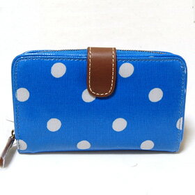 【09年春夏新作】【CathKidston】キャスキッドソン Folded Zip Wallet 長財布　フォールディド ジップ ウォレット Spot Royal Blue 243285