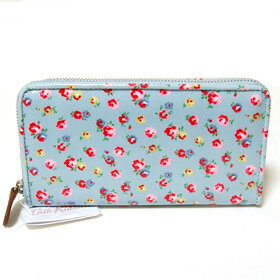 【09年春夏新作】【CathKidston】キャスキッドソン　Zip Wallet ラウンドファスナー　長財布　Little Rose Blue 242493