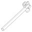 ロイヤル フィスアームプレート(木棚インロー式固定金具)450mm ユニクロ FI-AP