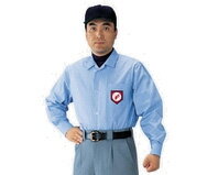 ミズノ MIZUNO アンパイア 高校野球・ボーイズリーグ審判員用 長袖 シャツ ノーフォーク型の画像