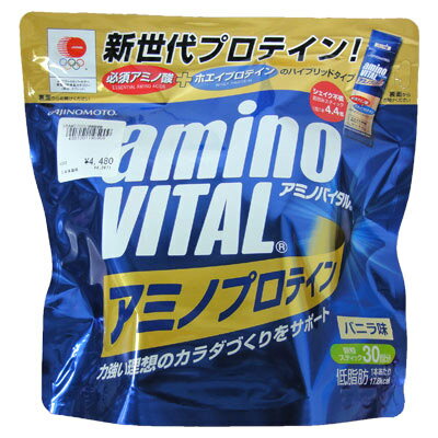 味の素 amino VITAL (アミノバイタル) アミノ酸サプリメント 16AM2700 アミノプロテイン (バニラ風味) 30本入りパウチ