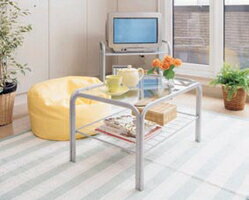 マイセルフ　ガラステーブル SIG-603　シルバー机　デスク　家具【アイリスオーヤマ】