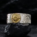 アリゾナフリーダム シルバーアクセサリー リング 【NO.35】 10mm ゴールド 台付太陽