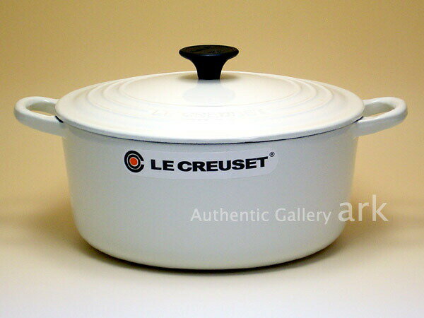 【正規代理店品】 ル・クルーゼ ココット・ロンド 22cm ホワイト 両手鍋 Le Creuset