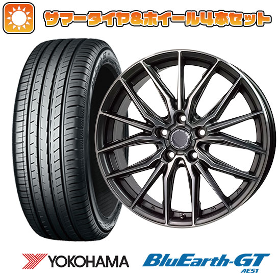 【取付対象】195/60R17 夏タイヤ ホイール4本セット 60系プリウス YOKOHAMA ブルーアース GT AE51 ホットスタッフ プレシャス アストM4 17インチ【送料無料】