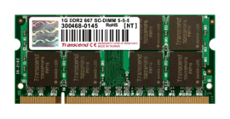 【1GB メモリー】DDR2-667 200pin SO-DIMM［JetRam］トランセンドのJetRamシリーズ