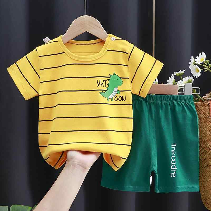 子供服 上下セット ベビー服 半袖 Tシャツ 短パン パンツ 男の子 女の子 綿100% かわいい 動物柄 春夏 普段着 部屋着 70cm 80cm 90cm 100cm