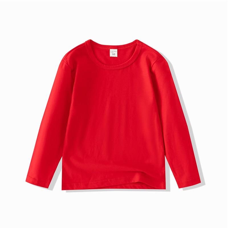 Tシャツ キッズ 長袖 子供服 カットソー 男女兼用 春秋 綿100% トップス 無地 90 100 110 120 130 140 150 160 170 ホワイト ピンク イエロー レッド グレー ネイビー ブルー(x260)