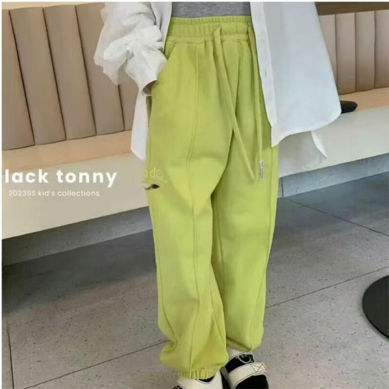 子供用パンツ 男女兼用 夏 薄手 コットン カジュアル 長ズボン スポーツ 90-150cm 複数カラー(x100)