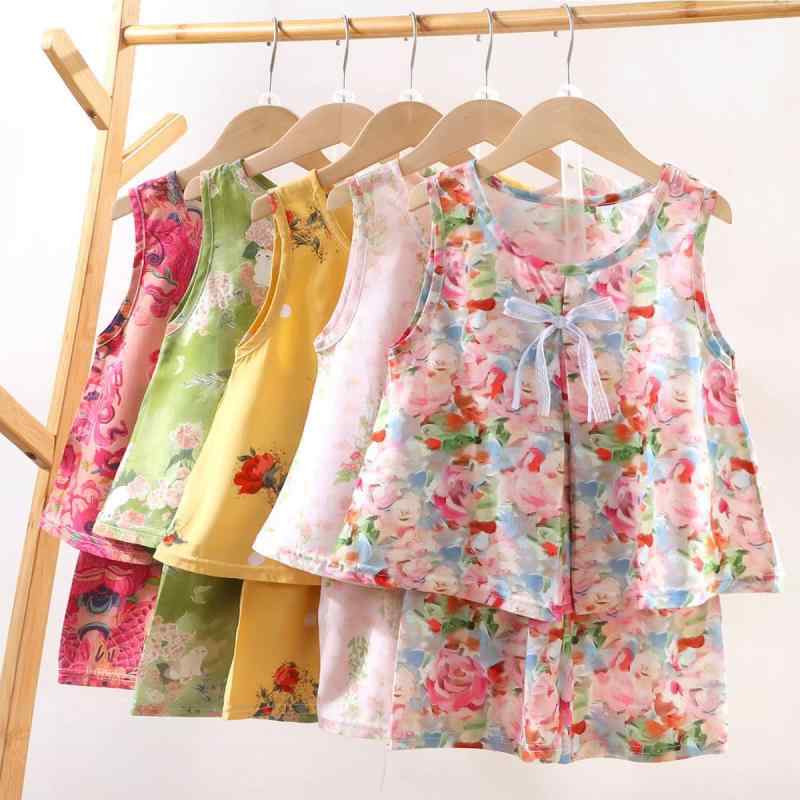 子供服 女の子 夏物 キャミソールワンピース スカート セットアップ ベビー服 小花柄 コットン 薄手 プリンセススタイル 80cm 90cm 100cm 110cm 120cm 130cm 140cm 150cm