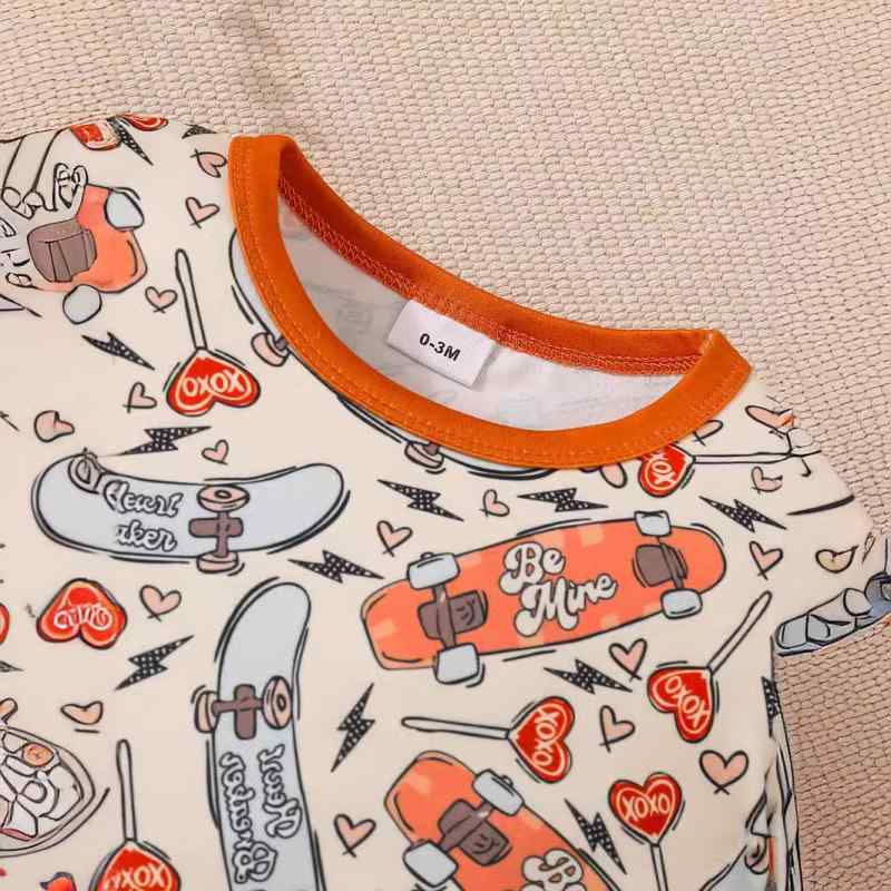 ロンパース ベビー 短袖 薄手 パジャマ ルームウェア 綿 ポリエステル 混合 新生児 赤ちゃん 春夏 0-3M 3-6M 9-12M 12-18M(x100)