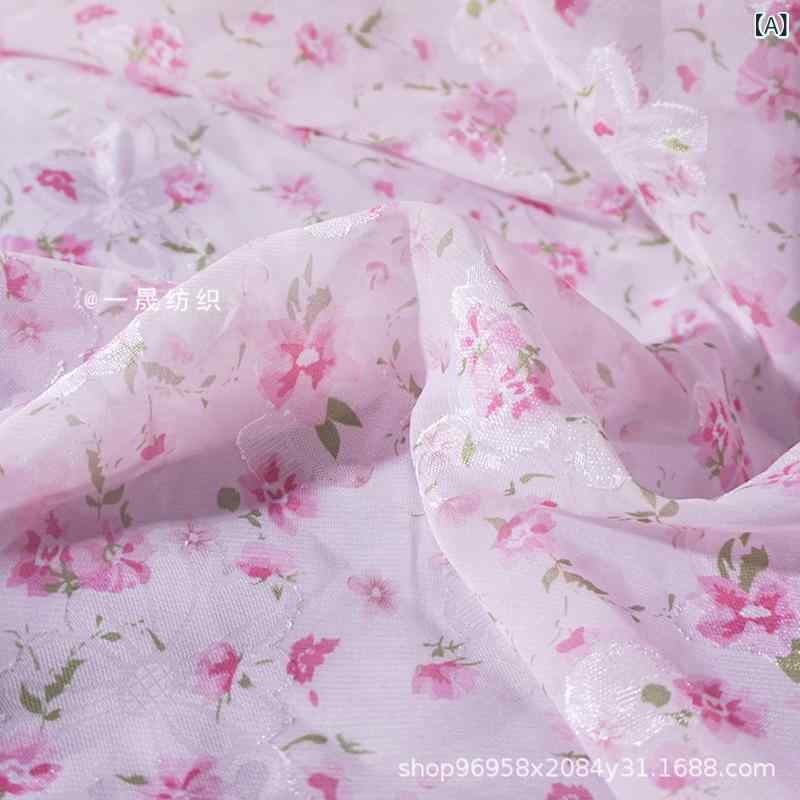 ワンピース レディース 春夏 小花柄 ポリエステル シフォン ティアード 145cm ピンク系 水色 パープル オレンジ(x100)