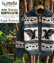 Kanata / カナタ : イーグル Charcoal/Ivory/black : イーグル ニット ウール セーター メンズ 別注 : ARKST-KANATA-1 【AST】