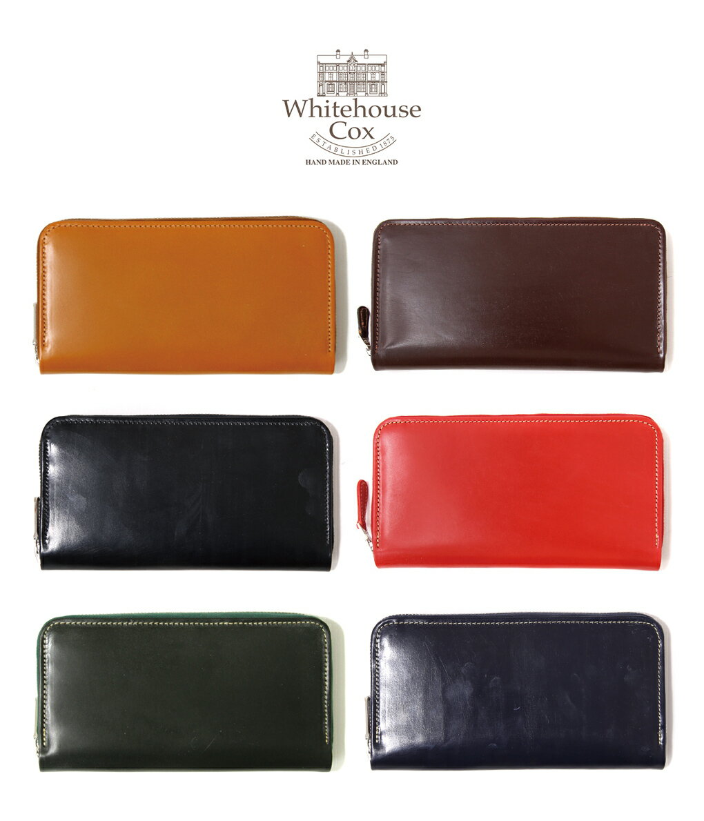 【送料無料】Whitehouse Cox / ホワイトハウスコックス ： LONG ZIP WALLET/BRIDLE /全6色 ： ロングウォレット長 財布 ブライドルレザー カウハイド ギフト ラッピング可能 ： S2622【MUS】