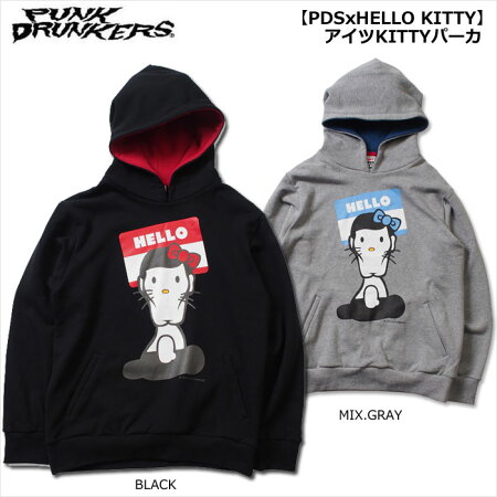 【先行予約】PUNKDRUNKERS(パンクドランカーズ)/PDSxHELLOKITTY/アイツKITTYパーカ/10月入荷予定