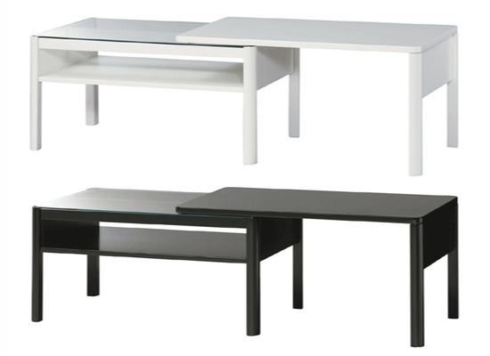 送料無料 BLN ローテーブル ブラック（黒）/ホワイト（白） 伸縮可能 ガラステーブル センターテーブル 座卓 ブランノアール アウトレット特価セール！％OFF！OUTLET SALE！ ガラス製 リビング リビングテーブル 120cm幅