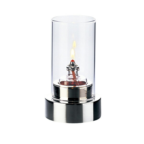 オイルランプ OL-25S-106C Silver クリア 間接照明 ロマンチック インテリア照明 癒し ラグジュアリーシルバーベースのガラス製オイルランプ