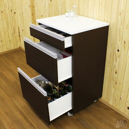 キッチンカウンター作業台大型レンジ対応完成品キッチン収納間仕切り北欧テーブルスリムレンジ台キャスター付き木製引き出し棚カウンターワゴンキッチンワゴン両面レンジワゴン54幅食器棚ミニ収納3段60幅幅60以下50幅おしゃれRD-0063送料無料
