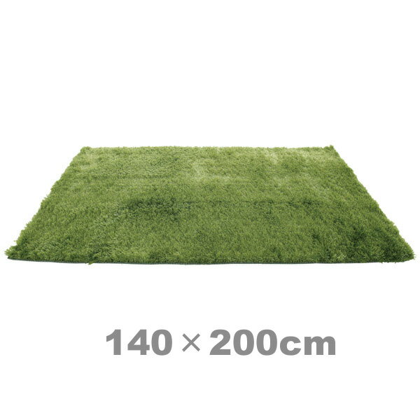 シャギーラグ グラスラグ GRASS RUG 140×200cm スクエア 長方形 グリーン 緑 〜6畳 〜8畳 一人暮らし 芝生 草 四角 アクセントラグ フロアラグ フロアーラグ ラグマット ホットカーペット対応 床暖対応 芝モチーフ ふさふさ ふわふわ サラサラ 140×200 【2sp_120706_b】