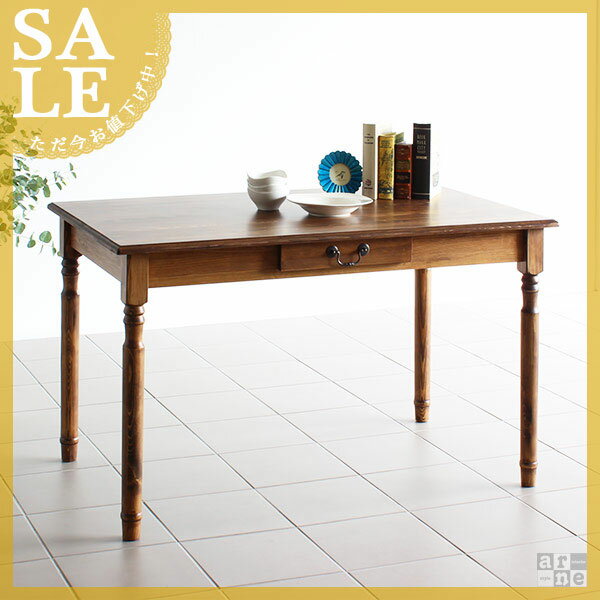 ダイニングテーブル 無垢 120cm Table Dining カントリー 木製 カフェ風…...:arne-style:10009067