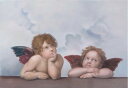 油絵 ラファエロの名作「見つめる二人のエンジェル」 「シストの聖母」の部分絵 MA347P