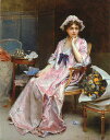 油絵 Raimundo de Madrazo y Garreta_寝室の婦人