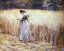 油絵 Eliseu Visconti_畑の中の女