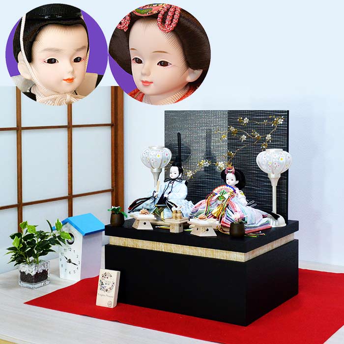 かわいい雛人形【プリンセス雛人形】タモ製 金彩花柄　長瀬雛＜33-3815＞