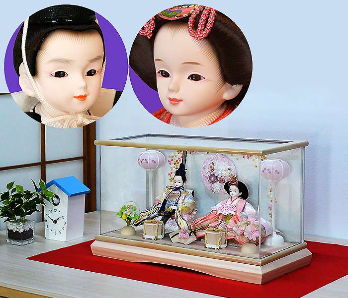 かわいい雛人形【プリンセス雛人形】ナチュラル リース桜雛　 ケースセット 　3SY-26MKM