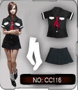 ドールズフィギュア cc116 1/6フィギュア用コスチューム 女子学生 冬服 セーラー 制服 黒【DOLLSFIGURE CC116】