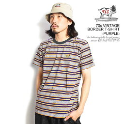 The Endless Summer <strong>エンドレスサマー</strong> TES 70s VINTAGE BORDER T-SHIRT -PURPLE- メンズ <strong>Tシャツ</strong> 半袖 TES USコットン 送料無料 ストリート