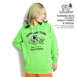 The Endless Summer <strong>エンドレスサマー</strong> <strong>TES</strong> RUNNING BUHI FLOCKY SWEAT PARKA -K.GREEN- メンズ パーカー プルオーバー 送料無料 ストリート