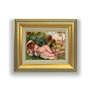 ルノワール もたれる裸婦 SMサイズ　 油絵直筆仕上げ　372×303mm　額縁ガラス板 ｜ 絵画 アート インテリア　壁掛け複製画