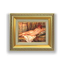 ルノワール 寄りかかる裸婦像 SMサイズ　 油絵直筆仕上げ　372×303mm　額縁ガラス板 ｜ 絵画 アート インテリア　壁掛け複製画
