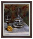 ルノワール Still Life with Carafe F20 【油絵 直筆仕上げ 複製画】【油彩 国内生産 アクリル付】絵画 販売 20号 静物画 ブラウン額縁 887×766mm 送料無料