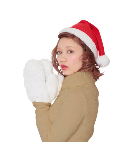 クリスマス サンタ もこもこサンタ帽&手袋セット コスプレ 衣装 コスチューム サンタクロース