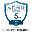 自然故障のみ 家電5年保証 延長保証 対象商品90,001円から100,000円