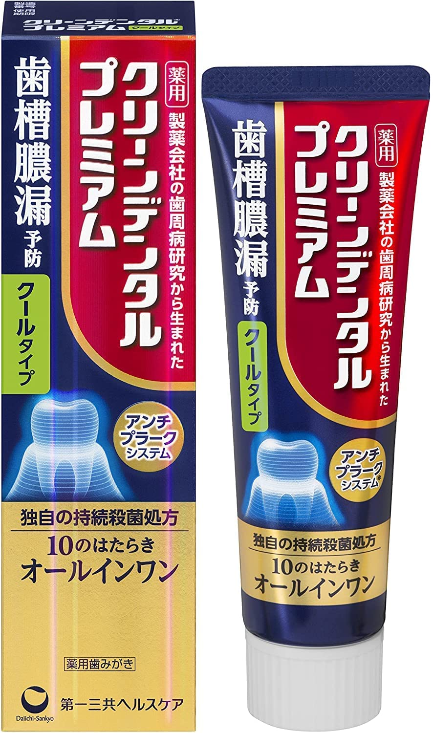 ◆緑◆【医薬部外品】第一三共ヘルスケア <strong>クリーンデンタルプレミアム</strong> 【クールタイプ】<strong>100g</strong>