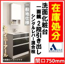 アサヒ衛陶 洗面化粧台 シャイニーアール 間口750mm 一面鏡 2段引き出し シングルレバー混合栓 SLTM755KF7300B+MM450SW10 洗面台/化粧鏡セットプラン 一般地仕様 洗練されたスタイルで、便利な2段引き出し収納を搭載