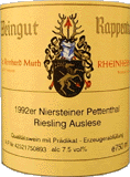 [1992] Rapenhof Niersteiner Pettenthal Riesling Auslese - RAPPENHOFラッペンホーフ・ニアシュタイナー・ペッテンタール リースリング・アウスレーゼ