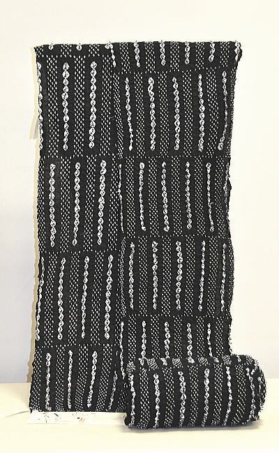 鳴海有松　男　絞り浴衣　-黒/段違い絞り縞-　[ 1103-696 ]お洒落でかっこいい黒の絞りで決まり！