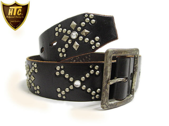 HTC ベルト (予約)CROSS BONE 1.75inch BELT BLACK ANOTHER HEAVEN別注 【R】