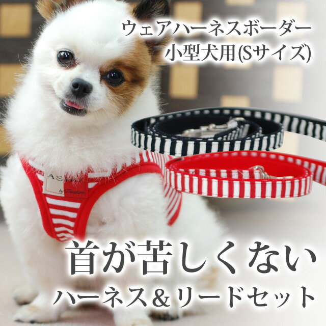 小型犬 ハーネス ASHU ウェアハーネスボーダー＆リードセットS 送料無料 老犬 子犬に…...:ashu:10006077