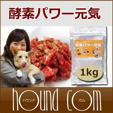 犬 酵素パワー元気 1kg ドッグフード 馬肉 生肉に混ぜて ペットの手作り食に 子犬 野菜 粉末 大型犬向きお得用【あす楽】トッピング、ふりかけ【a0036】