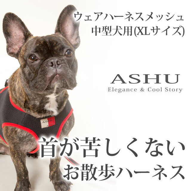 犬 ハーネス ASHUウェアハーネスXL 柴犬 ベスト型 服型 胴輪 シニア 老犬 メッシ…...:ashudog:10010007