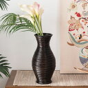 ぐるぐるラタンの造花フラワーベース(くびれ型)(12670)【花瓶 壺 バスケット モダン アジアン雑貨 おしゃれ バリ島 リゾート 玄関 和風 和室 置物 かびん リビング アジア雑貨 エスニック ナチュラル 置き物 フェイク 花かざり バリ雑貨 インテリア雑貨】