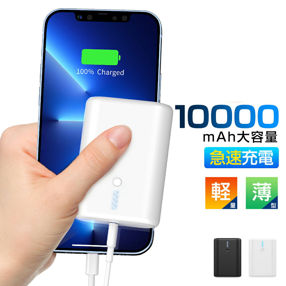 【最安値挑戦】 モバイルバッテリー 10000mAh 大容量 超小型 Lettop 20W 急速充電 2台同時充電 PD出力対応 軽量 コンパクト Type-c microUSB スマホ 充電器 携帯便利 バッテリー 防災グッズ iPhone/iPad/Android PSE認証済 父の日 送料無料