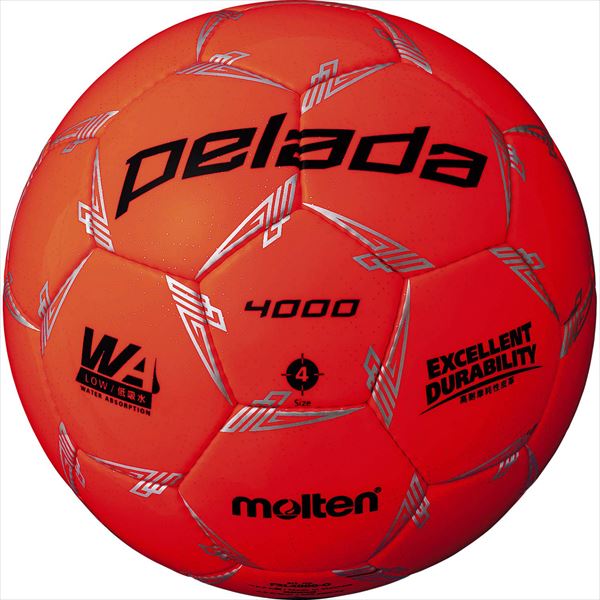 送料無料(※沖縄除く)[molten]モルテンサッカーボール検定4号球ペレーダ4000(F4L4000-O)蛍光オレンジの画像