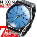 ニクソン NIXON セントリーSS SENTRY SS 腕時計 メンズ オールブラック/シーポートブルー NA3562755-00